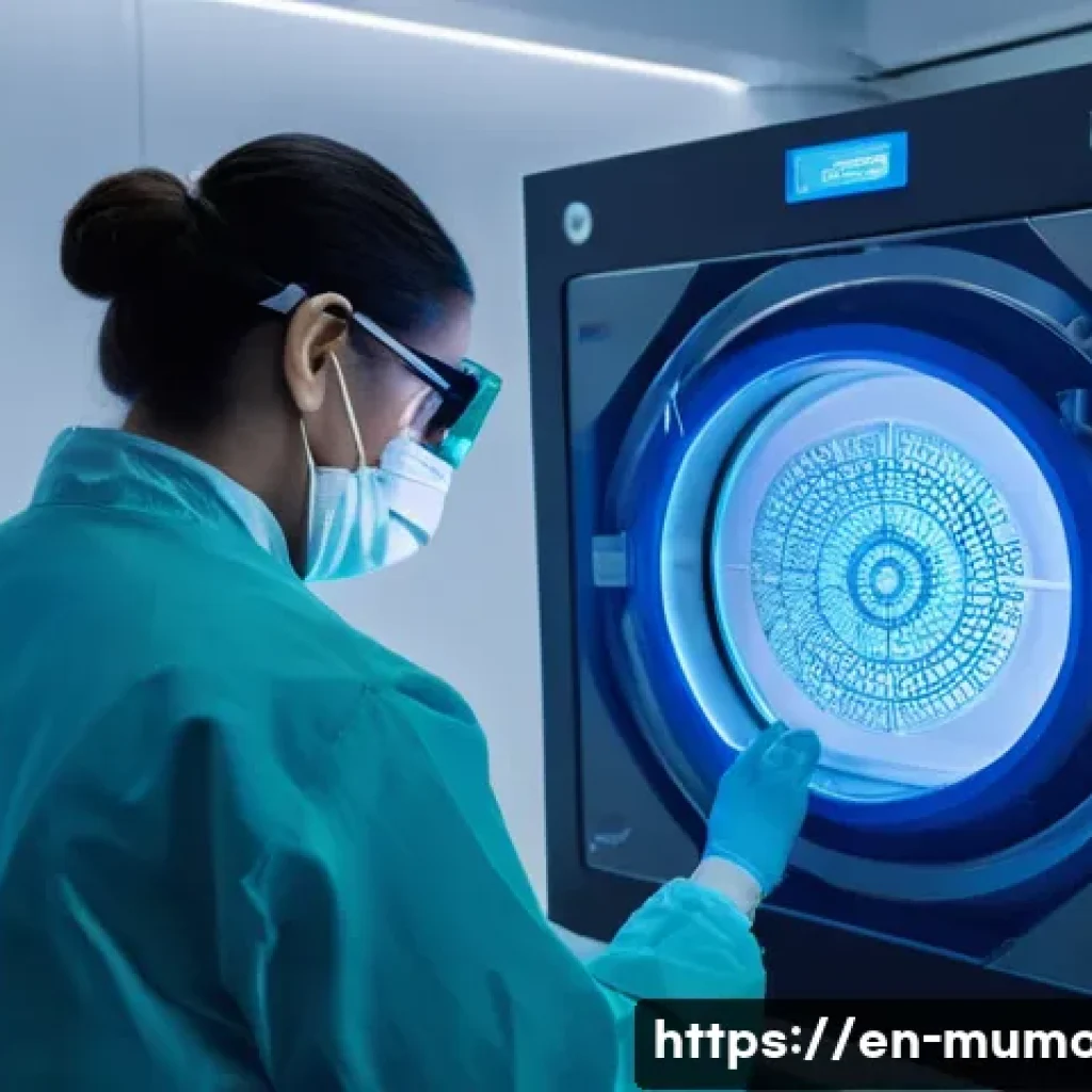 뮤 모나크 보석 합성법 - A high-tech gem synthesis laboratory showcasing a scientist carefully controlling a hydrothermal aut...