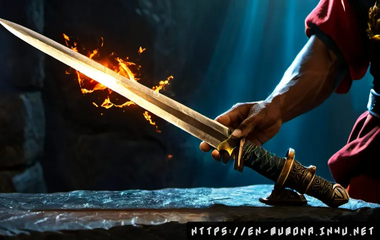 뮤 모나크 원소 강화 시스템 - Photorealistic fantasy game enhancement scene, an adult player’s hands hovering over a polished medi...